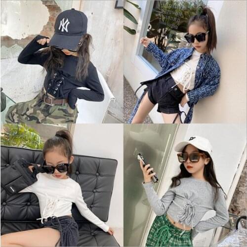 2021 hot sale girls full sleeve t-shirt autumn cotton fashion girls top 5-11t B580