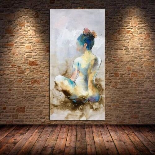 Watercolor Sexy Girl Wall Art Canvas Prints Abstract Girl Modern Decorative Picture for Living Room Cafe Cuadros Home Decoration