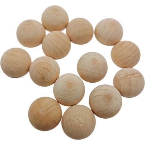 12-40mm Half Unfinished Wooden Balls Natural Split Wood Ball Wood Craft Balls Small Half Round Wooden Balls for Paint DIY Craft