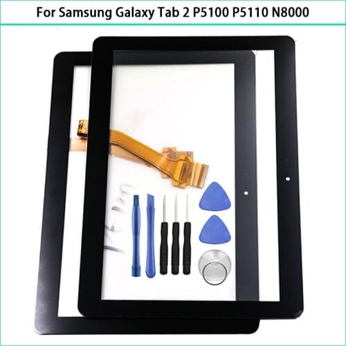 New 10.1'' Touchscreen For Samsung Galaxy Tab 2 GT-P5100 P5100 P5110 N8000 Touch Screen Panel Digitizer Front Glass Replacement
