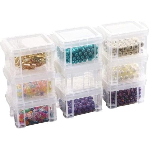 Mini Plastic Storage Box Containers with Lids Latches for Bead Storage Clear Organizer DIY Accessories Crafting