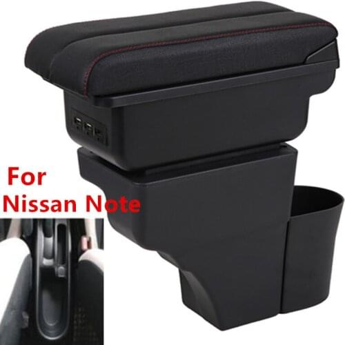 For Nissan Note armrest box USB Charging heighten Double layer