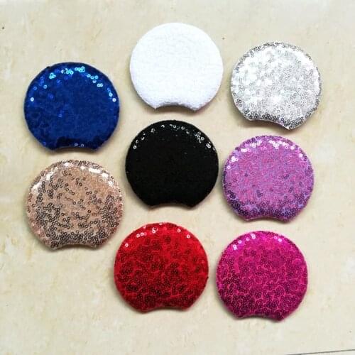10PCS 8.5cm big double sequin Mickey Ears Motifs for DIY kids headbands Bling bling Minnie ears Patches