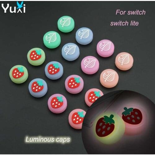 YuXi 4pcs Silicone Analog Thumb Grip Cover Skin For Nintend Switch Lite for NS JoyCon Controller Joystick Stick Cap For Joy-Con