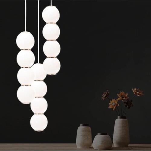Modern Led Glass Ball Pendant Lamp Living Room Bedroom Bedside Restaurant Scandinavian Design Home Decoration Interior Lighting