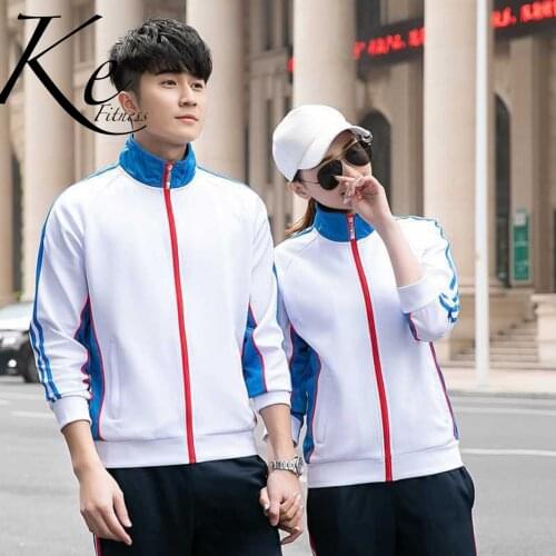 KE Spring and autumn men woman sports suits sports school uniforms sweater suits couple suits running clothes custom two colors
