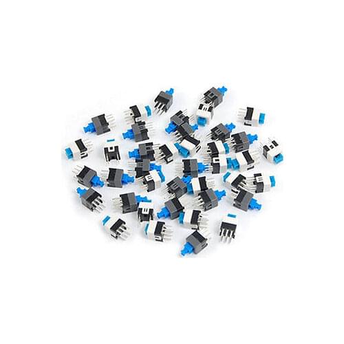 100 Pcs 7 x 7mm PCB Tact Tactile Push Button Switch Self Lock 6 Pin DIP