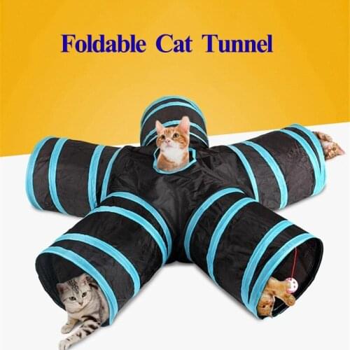3/4/5 Holes Cat Tunnel Toys Foldable Pet Training Toy For Cat Small Dog Funny Interactive Kitten Toys Puppy Tunnel Pet Supplies