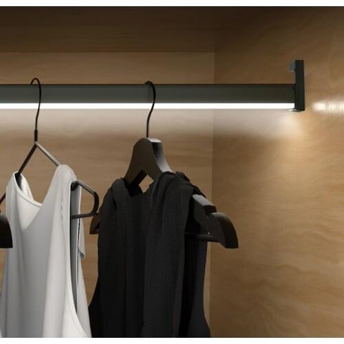 LED Wardrobe Light Smart PIR Infrared Body Motion Sensor Switch Light DC12V For Checkroom Wardrobe Clothes Hanger Rod Support