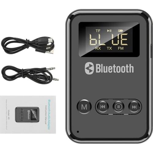 USB Bluetooth 5.0 Transmitter Receiver 2in1 Wireless Audio 3.5mm Aux Car Adapter for PC TV Headphone