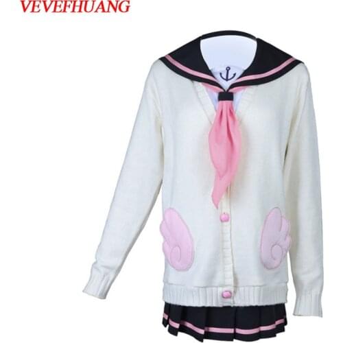 VEVEFHUANG Azur Lane Unicorn Cosplay Costumes Games Knit Jacker Sweatshirts Skirt School Uniform Unicorn Bag Wig For Women Girls