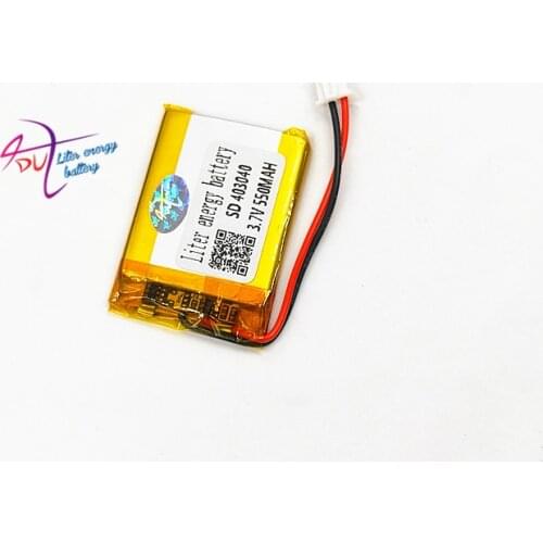 XHR-2P 2.54 550mAh 403040 3.7V polymer lithium ion battery
