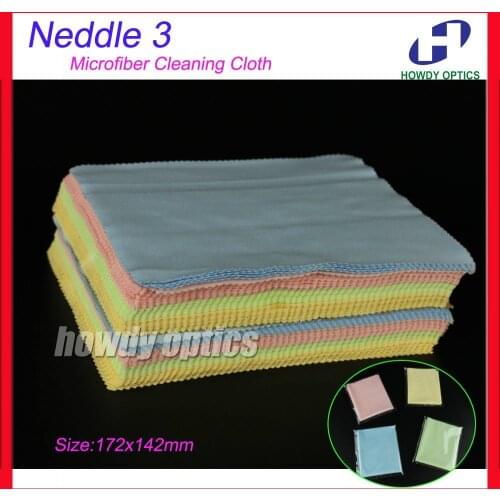 HM-4L) Neddle 3 Colorful microfiber cleaning cloth for glasses lens phone watch screen etc 17.2x14.2cm Free Shipping