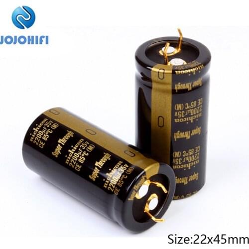 1pcs-5pcs 2200uF 35V Nichicon 22x45mm KG Super Through Pitch 10mm 35V/2200uF Electrolytic Capacitors Gold-plated Copper Feet
