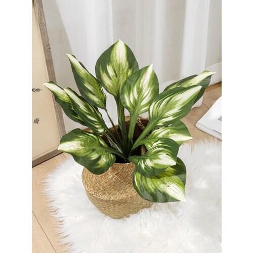 1 pcs Green Plant Leafs Artificial Plants Fake Tree Branches Silk Magnolia Leaves Plant Wall Foliage For Home Office Decor