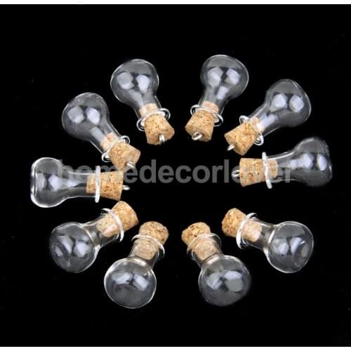 10x Refill Mini Glass Bottle Potion Cork Vial Wish DIY Pendant Craft Jewelry