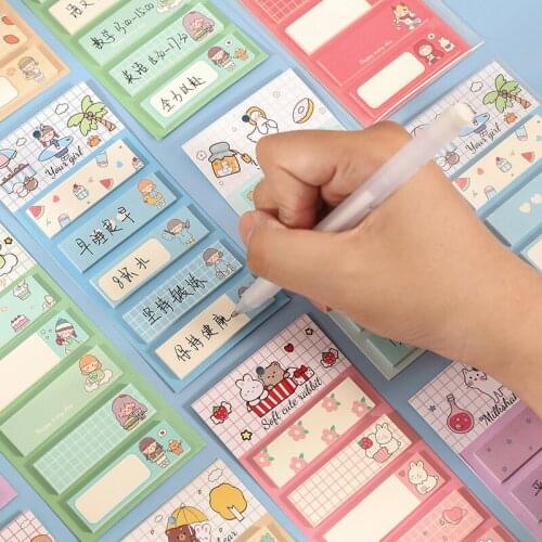 100Sheets Romantic Spring Series Sticky Notes Kawaii Girl Decoration Notepad N times Sticky Note School Office Supplies