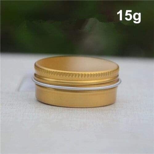 100 X Gold Round Aluminum Cans Screw Lid Metal Tins Jars Empty Slip Slide Containers 15ml