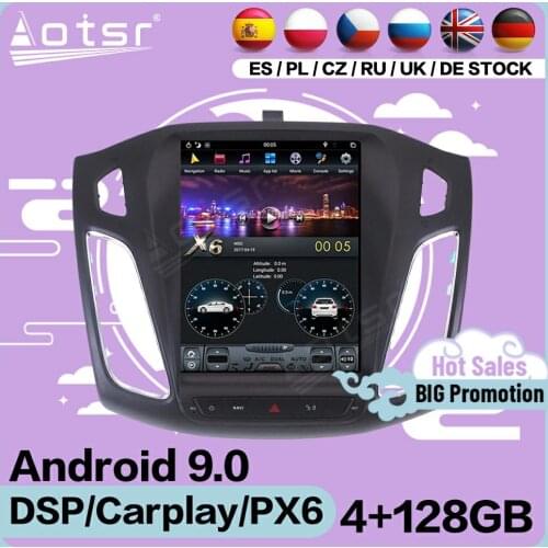 128G Tesla Screen Multimedia Stereo Android Player For Ford Focus 2012 2013 2014 2015 2016 2017 2018 GPS Navi Receiver Head Unit