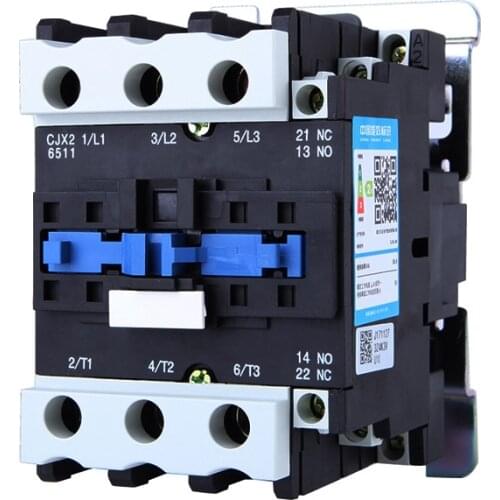 3 phase AC Contactor CJX2-6501 CJX2-6511 NO NC 220VAC 380VAC contactor