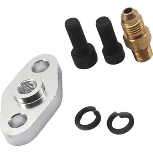 4AN Turbo Turbocharger T3 T4 Oil Feed Feeding Adapter Fitting Flange