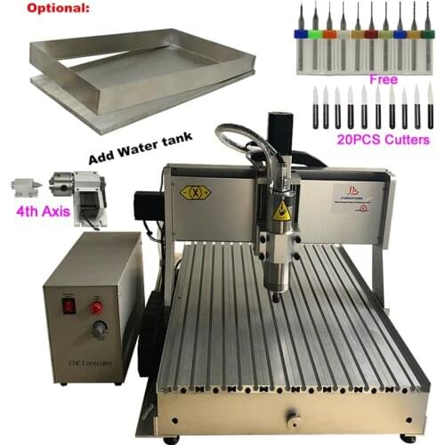 800W 4 Axis CNC Engraving Machine 6040 USB LPT Port Mini CNC Wood Router Metal Milling Machine