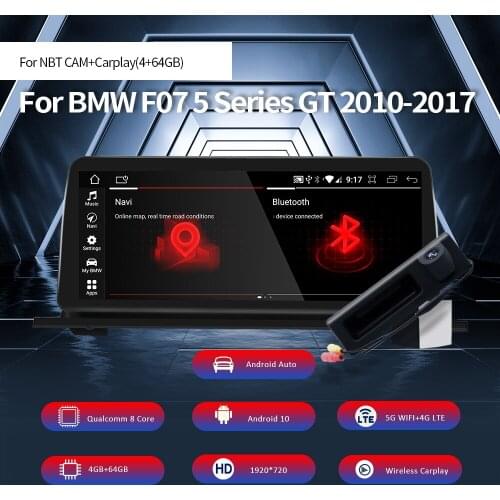 Car Autoradio Multimedia DVD Player Nunoo For BMW Series 5 GT F10 F11 F07 F18 2010-2017 CIC NBT GPS IPS Android 10.0 4GB 64GB