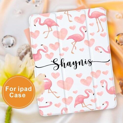 Custom Name For ipad Flamingo Fish For 10.9 inch Air 4 2020 5th 6th 10.2 inch 8th Generation 12.9 inch Pro 2018 Mini 4 5 Cover