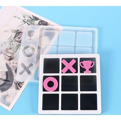 DIY Epoxy Resin Mirror Surface Silicone Mold Trophy Chess Game Silicone Mirror Surface Crystal Epoxy Mold