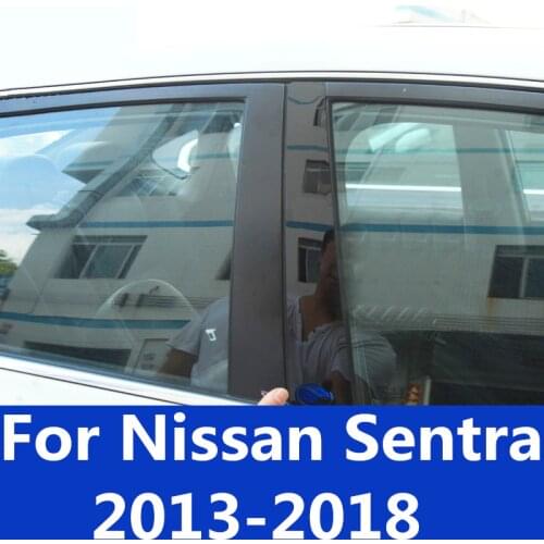 For Nissan Sentra 2013-2018 Window trim strips bright column mirror interior decoration stickers decoration car Accessories
