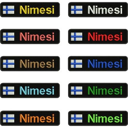 Finnish flag Finland 10X2.5cm Embroidery Custom Name Text Patch Stripes badge Iron On Or Velcro Backing Patches For Clothes