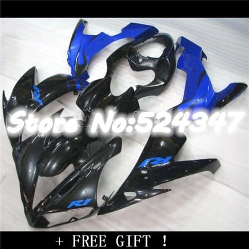 Custom free fairings kit for R1 2004 2005 2006 YZF R1 04 05 06 YZF 1000 blue black motorcycle body fairing parts