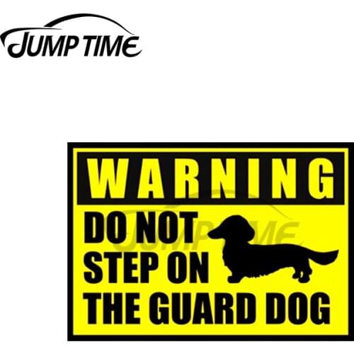 JumpTime 13 x 3.8cm For WARNING! Dachshund Guard Doggo Car Stickers Windshield Refrigerator Decal Bumper Personality Decoration
