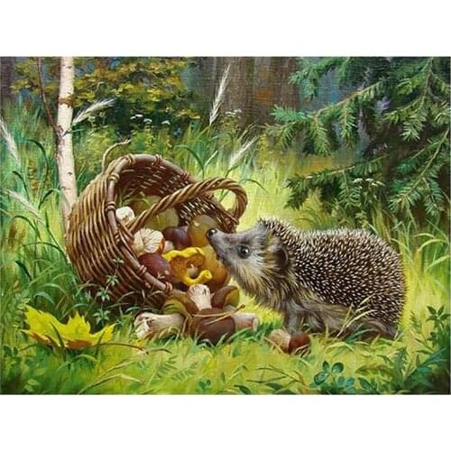 Round Diamond Hedgehog Sticker Diamond New Diy Diamond Painting Square Diamond Full Diamond