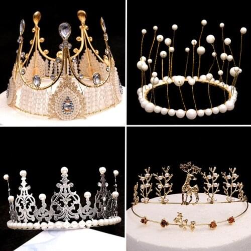 Lace Crown Birthday Ornaments Queens Headband Hair Accessories Childrens Headdress diamond headpiece bride headpiece