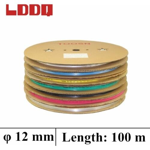 LDDQ100m Heat Shrink Tubing Tube Sleeve Heat shrink 12mm Shrink 2:1 Insulation Sleeve 7 colors Available Wire Wrap Promotion