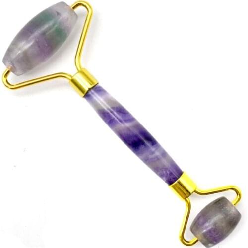 Jade Roller Face, Fluorite Jade Massage Roller for Face Slimness, Anti Cellulite Face Massager