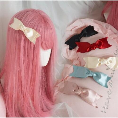 Sweet Color Hairgrips Princess Double Bow Hairpin For Women Girls Lolita Hair Clip D879