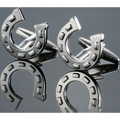 DY The new high quality silvery plating horseshoe Cufflinks fashion Mens French shirt Cufflinks free shipping