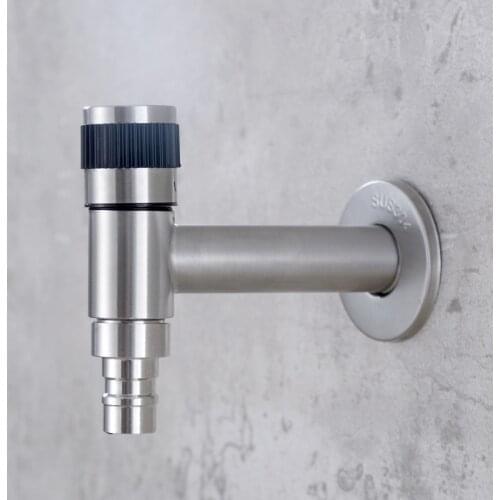Wall Mounted Washing Machine Tap Faucet Stainless Steel Quick Open Single Cold Water Tap Outdoor Garden Bibcock Mop Pool Tap