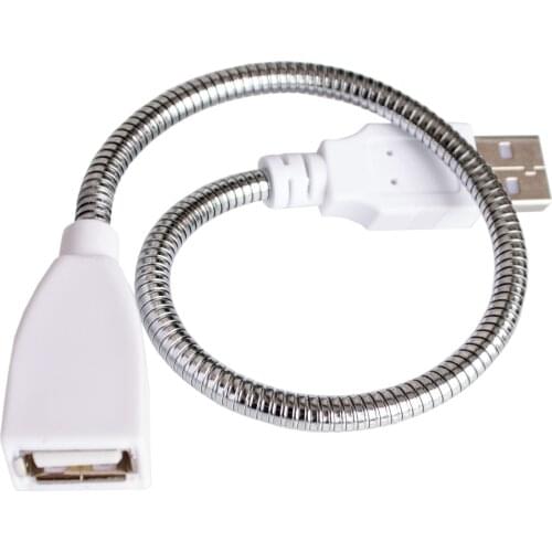 Desk Lamp USB Power Cable Extension Cord Flexible Metal Hose USB Desk Light
