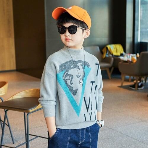Formal Knitting Spring Autumn Winter Sweater Baby Boys Kids Childrens Warm Plus Velvet Thicken Top High Quality