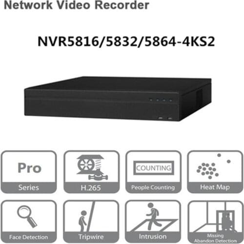 Original egnlish version Dahua NVR 16/32/64CH Network Video Recorder NVR5816-4KS2 NVR5832-4KS2 NVR5864-4KS2 Free DHL shipping