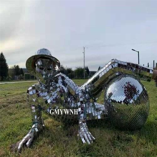 P19 Singer silver mirror bodysuit bar performance mirror dress clothe dj silver robot show suit rave mirror outfits disco wears