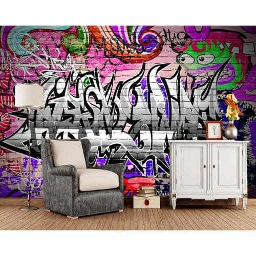 Papel de parede Grafite urbano estilo hip-hop abstract 3d wallpaper,living room sofa tv wall bedroom restaurant bar mural