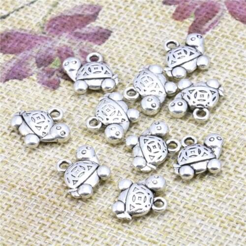 New 10PCS Copper Finding Pendant For Accessory Longevity Tortoise Shape Parts 12x15mm Jewelry Making Women Girls Gifts Crafts