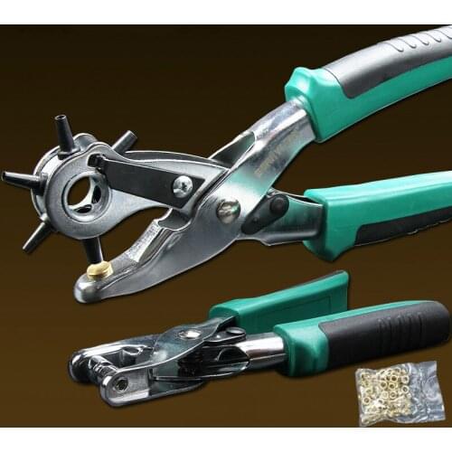 2pcs/set punch plier Duty Leather Hole Punch Hand Pliers Belt Holes Punches
