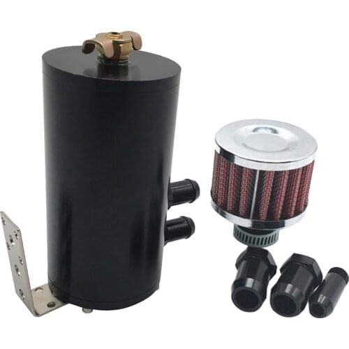 TANK/CAN W/ FILTER CYLINDER ALUMINUM ENGINE OIL CATCH RESERVOIR BREATHER