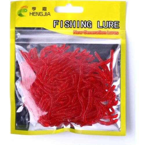 20G/bag fishing lures Smell red worm soft bait worms Carp artificial lures Simulation Earthworm 2cm red Worms fishing takcle