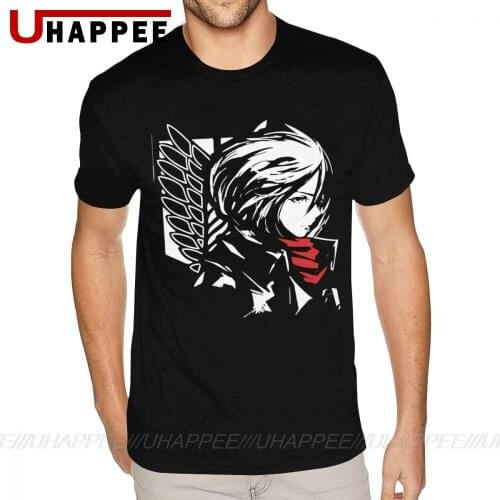 Grey Attack On Titan Ackerman Snk Tees Shirt Mens 4XL Short Sleeved Premium Cotton Round Neck Tee